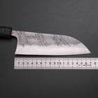 Santoku Silver Steel #3 Nashiji Damascus Black Ishime Urushi Handle 165mm-[Musashi]-[Japanese-Kitchen-Knives]