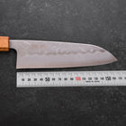 Santoku Silver Steel #3 Nashiji Oak Handle 165mm (6.5”)-[Musashi]-[Japanese-Kitchen-Knives]