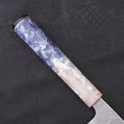 Santoku Silver Steel #3 Nashiji Ocean Blue White Handle 165mm (6.5”)-[Musashi]-[Japanese-Kitchen-Knives]