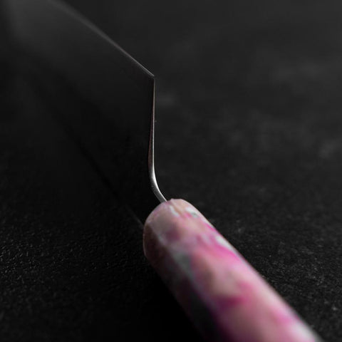 Santoku Silver Steel #3 Nashiji Ocean Sakura Handle 165mm-[Musashi]-[Japanese-Kitchen-Knives]