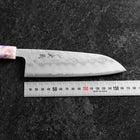 Santoku Silver Steel #3 Nashiji Ocean Sakura Handle 165mm-[Musashi]-[Japanese-Kitchen-Knives]