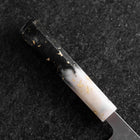 Santoku Silver Steel #3 Nashiji Ocean White Black Gold Handle 165mm-[Musashi]-[Japanese-Kitchen-Knives]