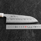 Santoku Silver Steel #3 Nashiji Ocean White Black Gold Handle 165mm-[Musashi]-[Japanese-Kitchen-Knives]