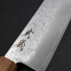 Santoku Silver Steel #3 Nashiji Olive Handle 170mm-[Musashi]-[Japanese-Kitchen-Knives]