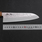 Santoku Silver Steel #3 Nashiji Olive Handle 170mm-[Musashi]-[Japanese-Kitchen-Knives]