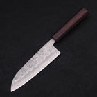 Santoku Silver Steel #3 Nashiji Purple Urushi Handle 165mm (6.5”)-[Musashi]-[Japanese-Kitchen-Knives]