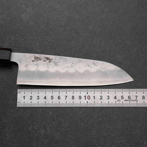 Santoku Silver Steel #3 Nashiji Walnut Handle 165mm (6.5”)-[Musashi]-[Japanese-Kitchen-Knives]
