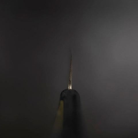 Santoku Silver Steel #3 Nashiji Western Black Handle 180mm (7”)-[Musashi]-[Japanese-Kitchen-Knives]