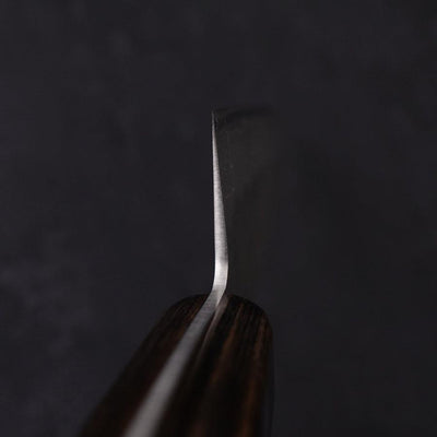 Santoku Silver Steel #3 Nashiji Western Brown Handle 165mm-Silver steel #3-Nashiji-Western Handle-[Musashi]-[Japanese-Kitchen-Knives]