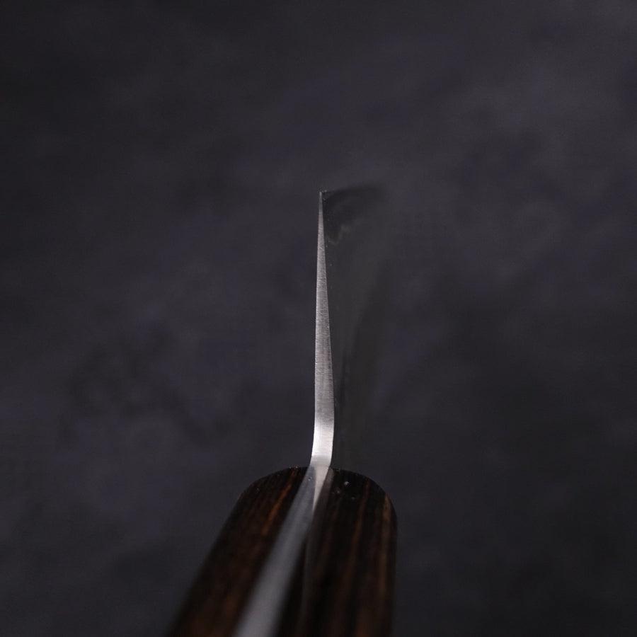 Santoku Silver Steel #3 Nashiji Western Brown Handle 180mm-Silver steel #3-Nashiji-Western Handle-[Musashi]-[Japanese-Kitchen-Knives]