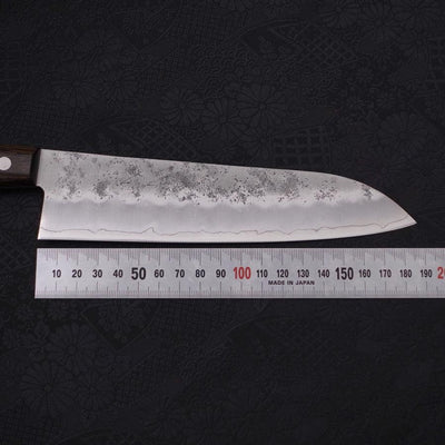 Santoku Silver Steel #3 Nashiji Western Brown Handle 180mm-Silver steel #3-Nashiji-Western Handle-[Musashi]-[Japanese-Kitchen-Knives]