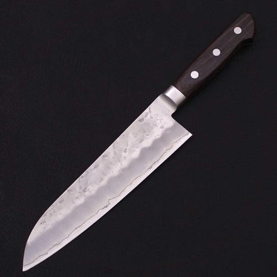 Santoku Silver Steel #3 Nashiji Western Handle 180mm-Silver steel #3-Nashiji-Western Handle-[Musashi]-[Japanese-Kitchen-Knives]