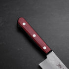 Santoku Silver Steel #3 Nashiji Western Red Handle 180mm (Tsuba-Nashi) (7”)-[Musashi]-[Japanese-Kitchen-Knives]