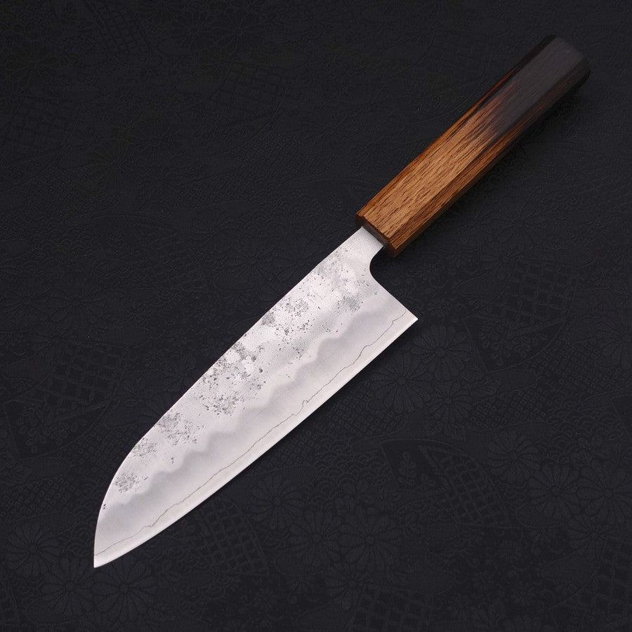 Santoku Silver Steel #3 Nashiji Yaki Urushi Handle 165mm-Silver steel #3-Nashiji-Japanese Handle-[Musashi]-[Japanese-Kitchen-Knives]