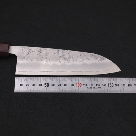 Santoku Silver Steel #3 Nashiji Zelkova Handle 165mm (6.5”)-[Musashi]-[Japanese-Kitchen-Knives]