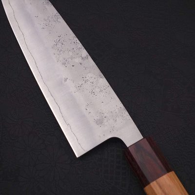 Santoku Silver Steel #3 Nashiji Zelkova Handle 165mm-Silver steel #3-Nashiji-Japanese Handle-[Musashi]-[Japanese-Kitchen-Knives]