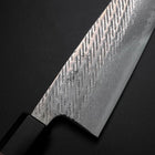 Santoku Silver Steel #3 Nawame Damascus Buffalo Walnut Handle 165mm-[Musashi]-[Japanese-Kitchen-Knives]