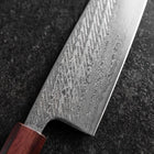 Santoku Silver Steel #3 Nawame Damascus Purple Urushi Handle 165mm (6.5”)-[Musashi]-[Japanese-Kitchen-Knives]