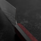 Santoku Silver Steel #3 Nawame Damascus Purple Urushi Handle 165mm-[Musashi]-[Japanese-Kitchen-Knives]