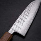 Santoku Silver Steel #3 Nawame Damascus Yaki Urushi Handle 165mm (6.5”)-[Musashi]-[Japanese-Kitchen-Knives]