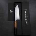 Santoku Silver Steel #3 Nawame Damascus Yaki Urushi Handle 165mm-[Musashi]-[Japanese-Kitchen-Knives]