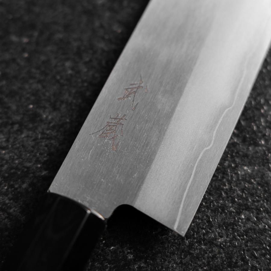 Santoku Silver Steel #3 Polished Buffalo Bubinga Handle 170mm-[Musashi]-[Japanese-Kitchen-Knives]