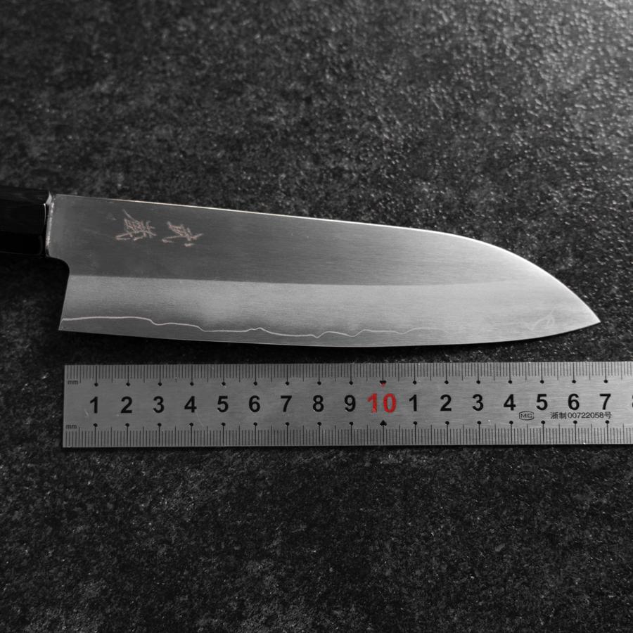 Santoku Silver Steel #3 Polished Buffalo Bubinga Handle 170mm-[Musashi]-[Japanese-Kitchen-Knives]