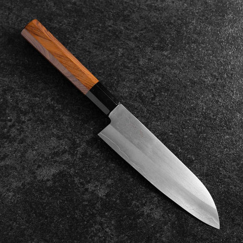 Santoku Silver Steel #3 Polished Buffalo Bubinga Handle 170mm-[Musashi]-[Japanese-Kitchen-Knives]