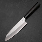 Santoku Silver Steel #3 Polished Buffalo Ebony Handle 165mm-[Musashi]-[Japanese-Kitchen-Knives]