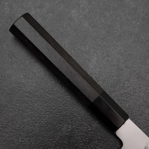 Santoku Silver Steel #3 Polished Buffalo Ebony Handle 165mm-[Musashi]-[Japanese-Kitchen-Knives]