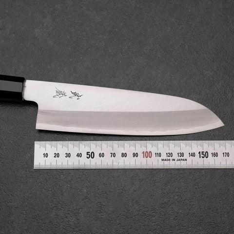Santoku Silver Steel #3 Polished Buffalo Ebony Handle 165mm-[Musashi]-[Japanese-Kitchen-Knives]
