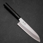 Santoku Silver Steel #3 Polished Buffalo Ebony Handle 165mm-[Musashi]-[Japanese-Kitchen-Knives]