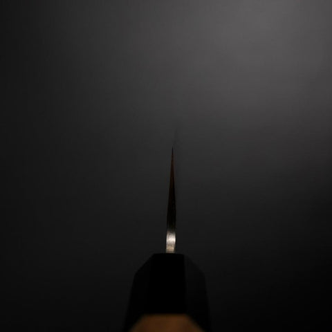 Santoku Silver Steel #3 Polished Buffalo Walnut Handle 155mm-[Musashi]-[Japanese-Kitchen-Knives]