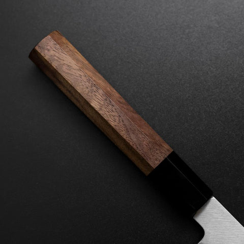Santoku Silver Steel #3 Polished Buffalo Walnut Handle 155mm-[Musashi]-[Japanese-Kitchen-Knives]