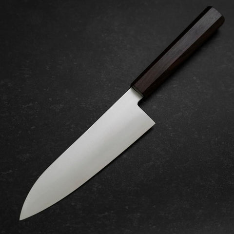 Santoku Silver Steel #3 Polished Ebony Handle 180mm (7”)-[Musashi]-[Japanese-Kitchen-Knives]