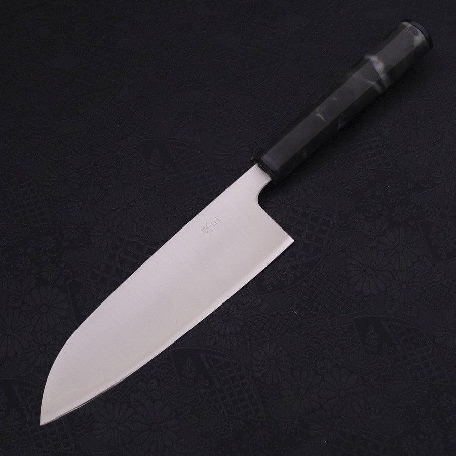Santoku Silver Steel #3 Polished Ocean Black Handle 165mm-Silver steel #3-Polished-Japanese Handle-[Musashi]-[Japanese-Kitchen-Knives]