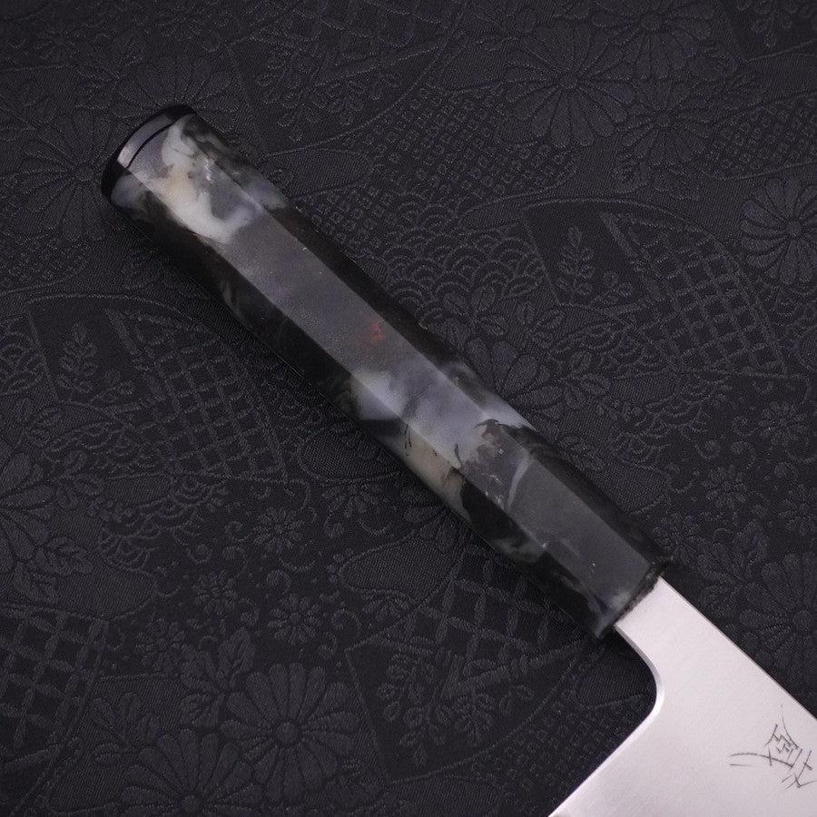 Santoku Silver Steel #3 Polished Ocean Black Handle 165mm-Silver steel #3-Polished-Japanese Handle-[Musashi]-[Japanese-Kitchen-Knives]