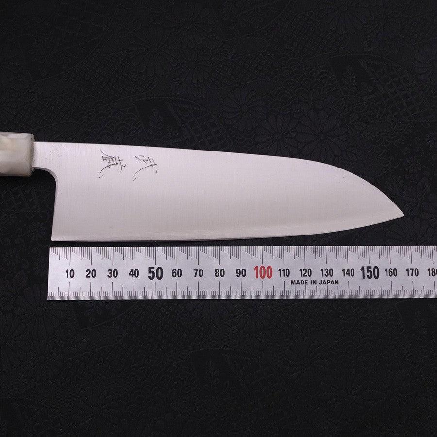 Santoku Silver Steel #3 Polished Ocean White Handle 165mm-Silver steel #3-Polished-Japanese Handle-[Musashi]-[Japanese-Kitchen-Knives]