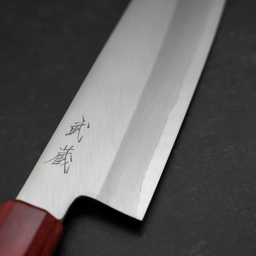 Santoku Silver Steel #3 Polished Walnut Handle 165mm (6.5”)-[Musashi]-[Japanese-Kitchen-Knives]