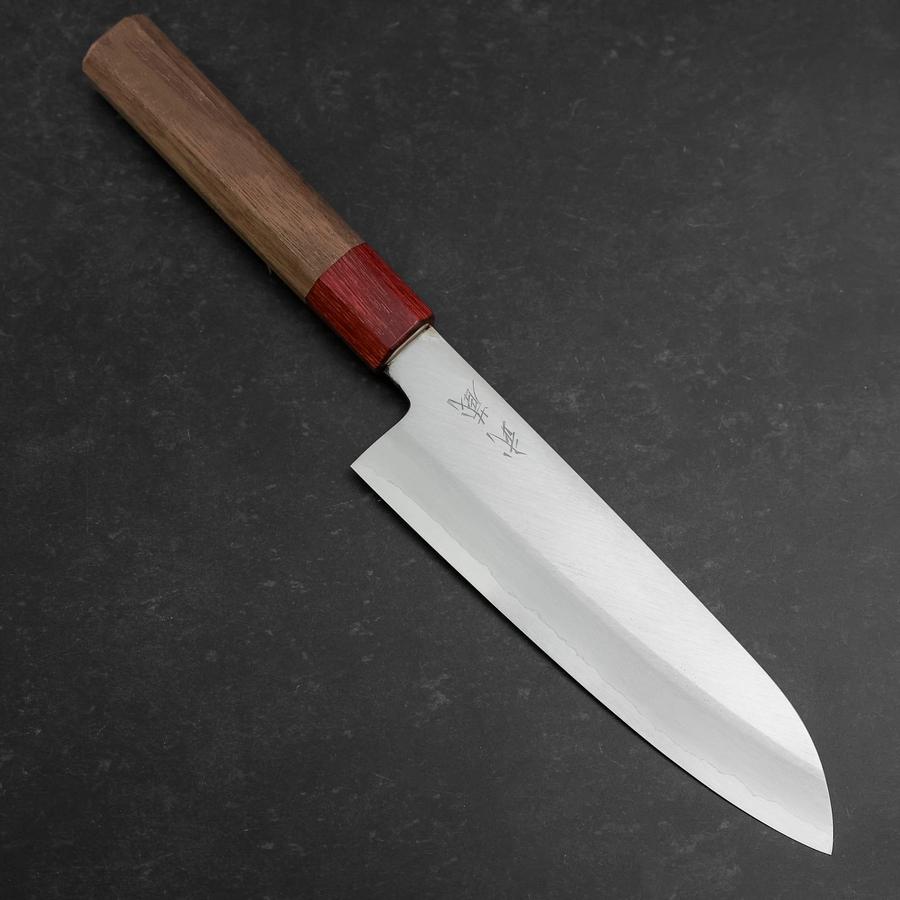 Santoku Silver Steel #3 Polished Walnut Handle 165mm (6.5”)-[Musashi]-[Japanese-Kitchen-Knives]