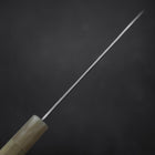 Santoku Silver Steel #3 Tsuchime Damascus Buffalo Magnolia Handle 170mm (6.7”)-[Musashi]-[Japanese-Kitchen-Knives]