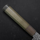 Santoku Silver Steel #3 Tsuchime Damascus Buffalo Magnolia Handle 170mm (6.7”)-[Musashi]-[Japanese-Kitchen-Knives]
