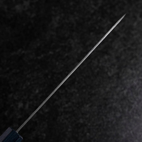 Santoku Silver Steel #3 Tsuchime Damascus Dark Blue Urushi Handle 170mm-[Musashi]-[Japanese-Kitchen-Knives]