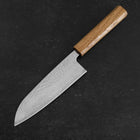 Santoku Silver Steel #3 Tsuchime Damascus Oak Handle 170mm-[Musashi]-[Japanese-Kitchen-Knives]