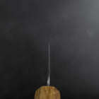 Santoku Silver Steel #3 Tsuchime Damascus Oak Handle 170mm-[Musashi]-[Japanese-Kitchen-Knives]