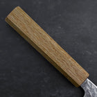 Santoku Silver Steel #3 Tsuchime Damascus Oak Handle 170mm-[Musashi]-[Japanese-Kitchen-Knives]