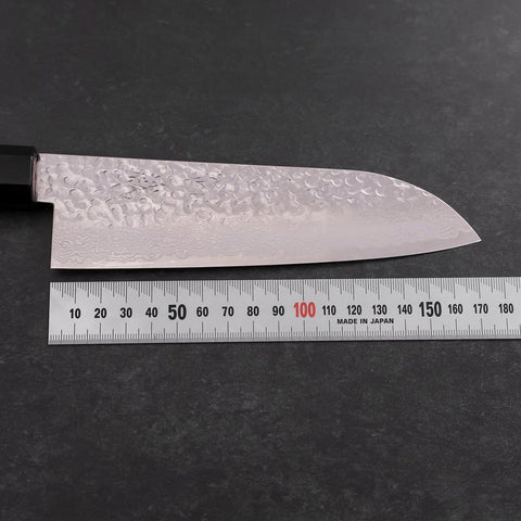 Santoku Silver Steel #3 Tsuchime Damascus Walnut Handle 170mm (6.7”)-[Musashi]-[Japanese-Kitchen-Knives]