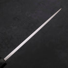 Santoku Single-Edged White Steel #2 Kasumi Buffalo Ebony Handle 180mm (7”)-[Musashi]-[Japanese-Kitchen-Knives]