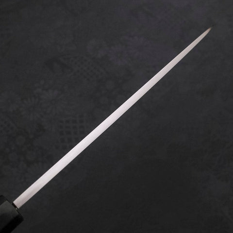 Santoku Single-Edged White Steel #2 Kasumi Buffalo Ebony Handle 180mm (7”)-[Musashi]-[Japanese-Kitchen-Knives]