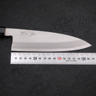 Santoku Single-Edged White Steel #2 Kasumi Buffalo Ebony Handle 180mm (7”)-[Musashi]-[Japanese-Kitchen-Knives]